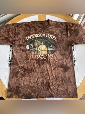 Vintage The Doors T Shirt XXL Liquid Blue Tie Dye Brown Band Tee 2002 Music